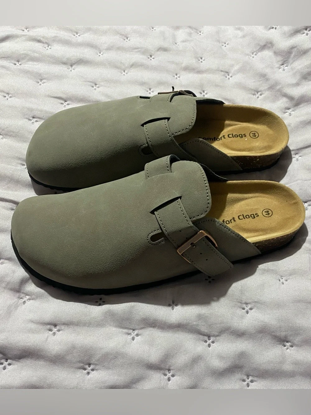 Men’s Comfort Clogs | Grey Suede Mule Sandals | EU Size 44 (US ~11)